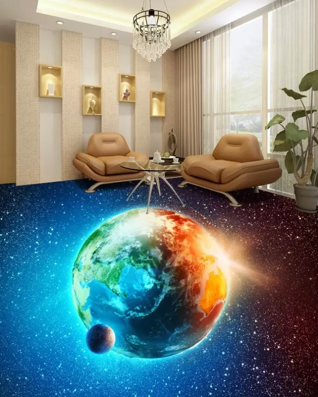 3D藝術地坪漆施工工藝效果展示！